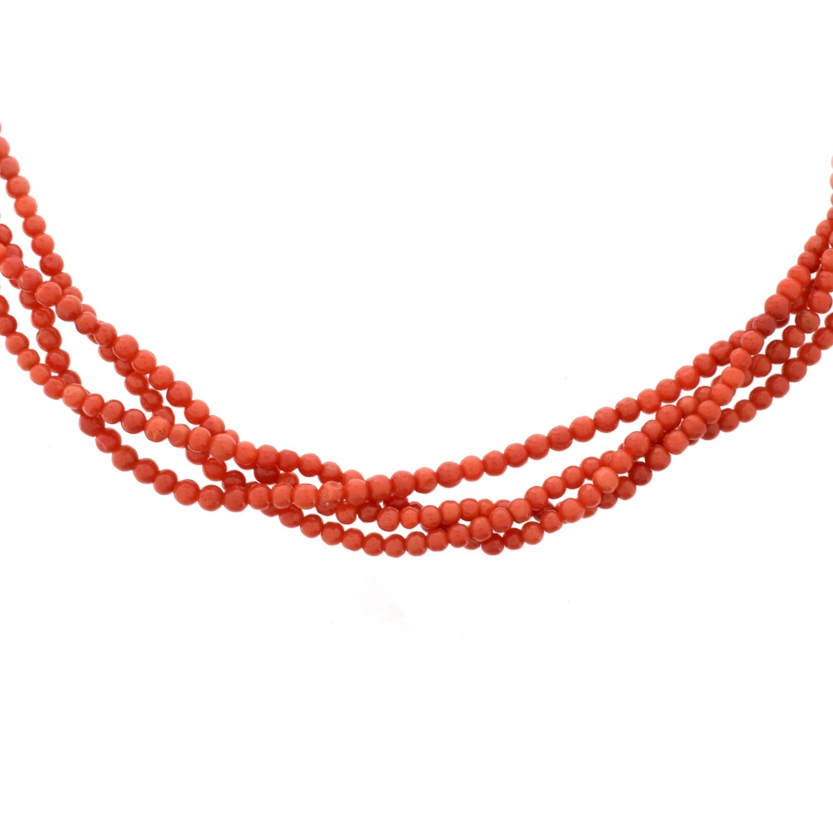 Coral Bead and 18K Necklace