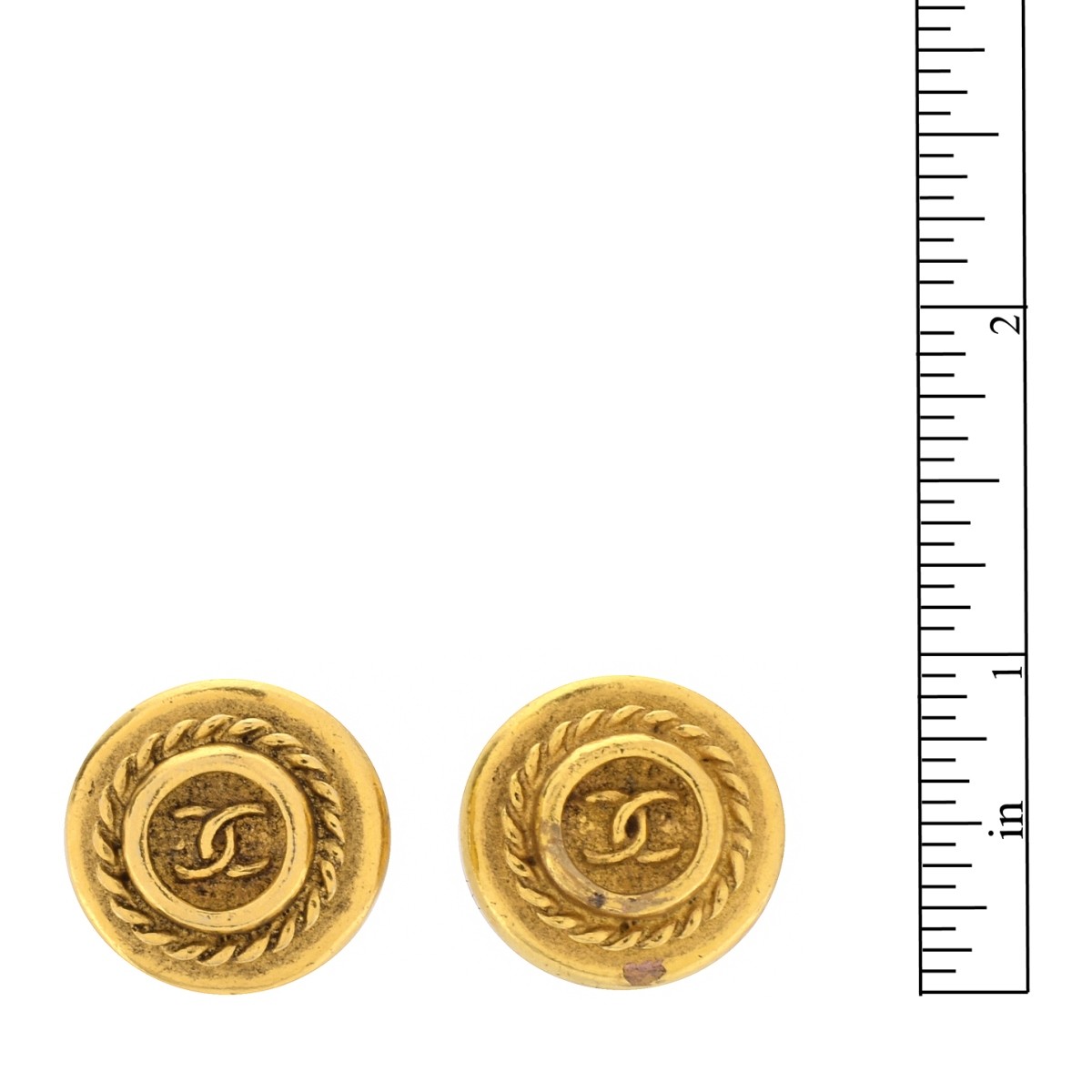 Pair of Chanel Monogrammed Earrings