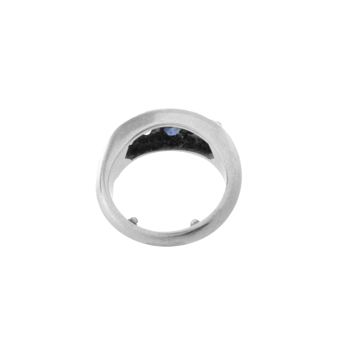 Art Deco Sapphire, Diamond and Platinum Ring
