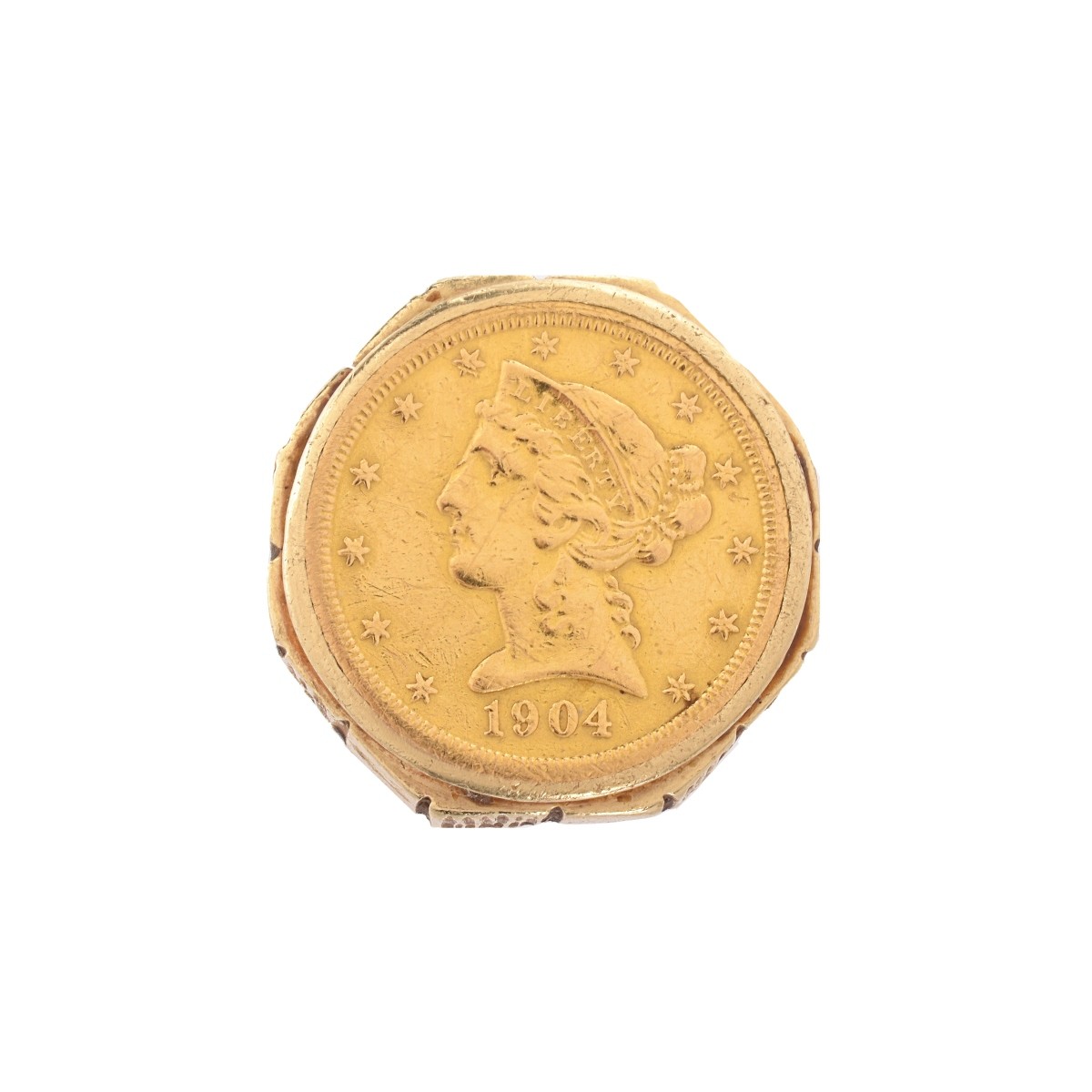 US $5 Gold Coin Ring