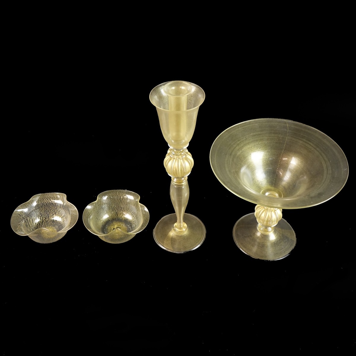 (4) Venetian Glass Tableware