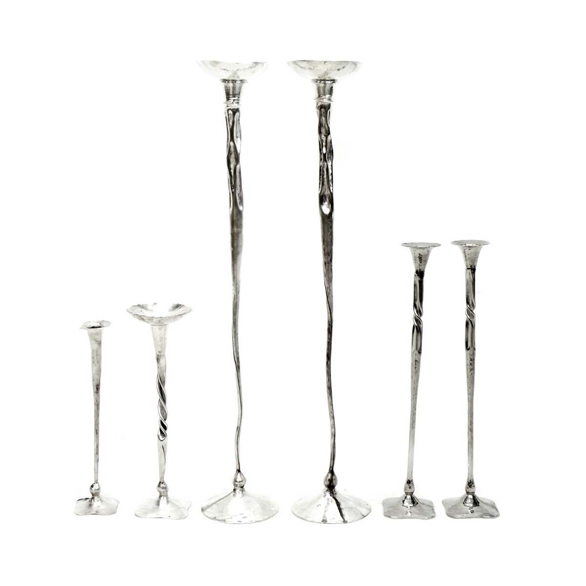 Six (6) Hessel Studios Candlesticks