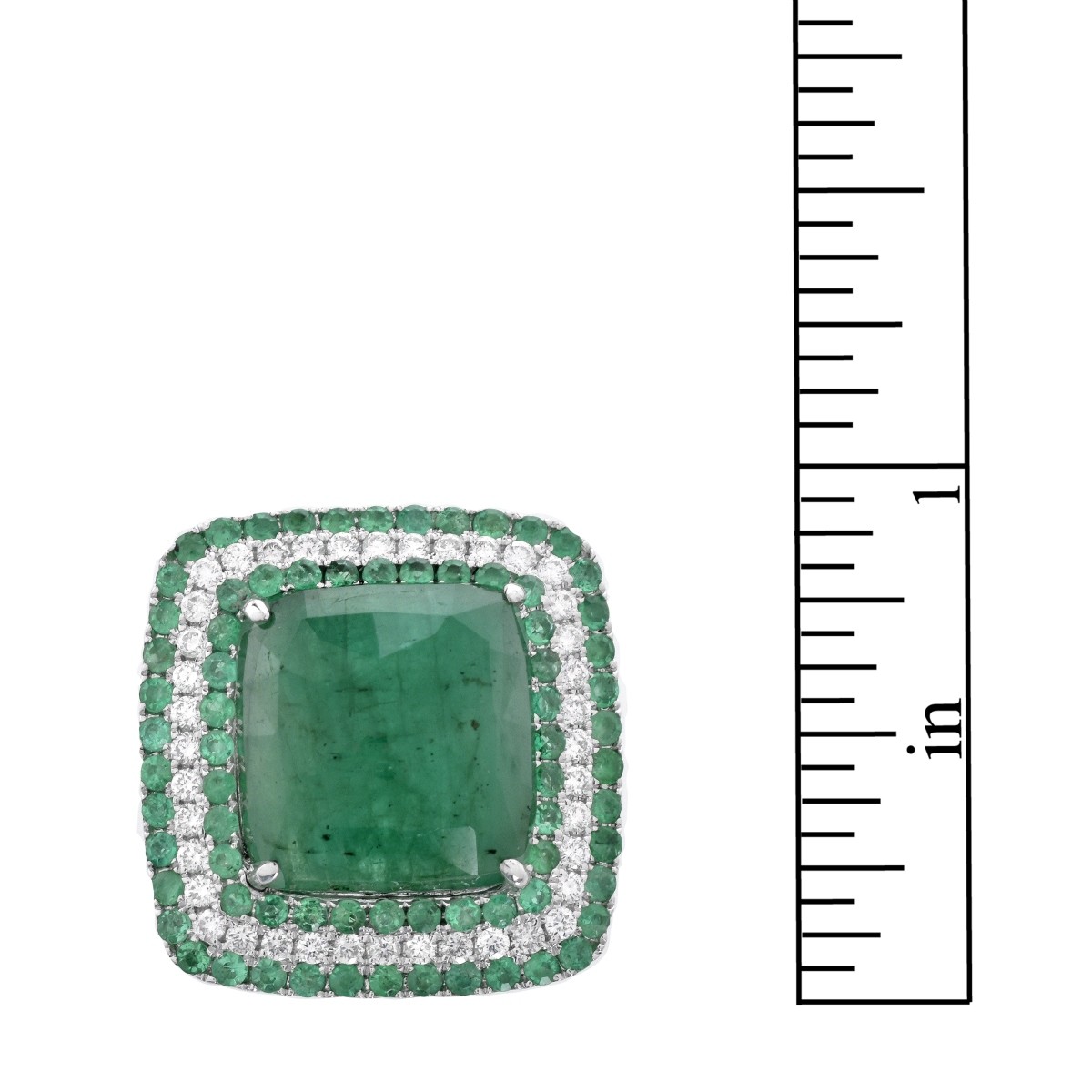 Emerald, Diamond and 18K Ring