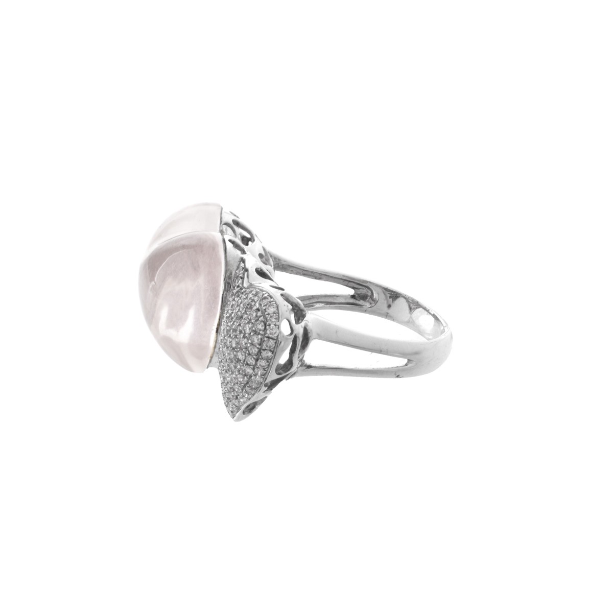 Diamond, Quartz and 18K Ring