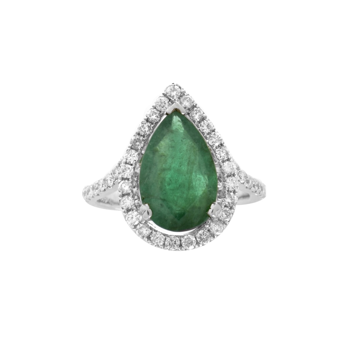 Emerald, Diamond and 14K Ring