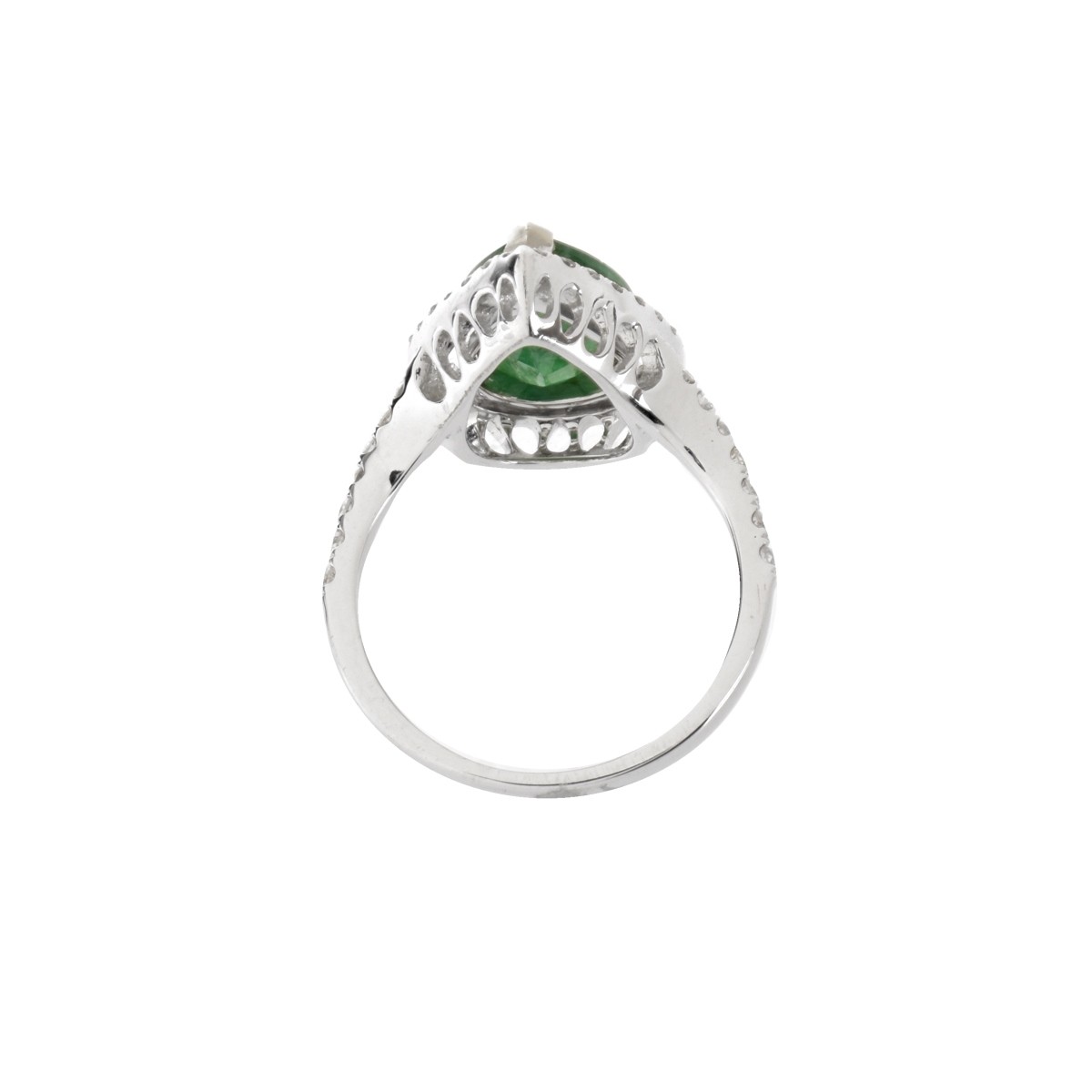 Emerald, Diamond and 14K Ring