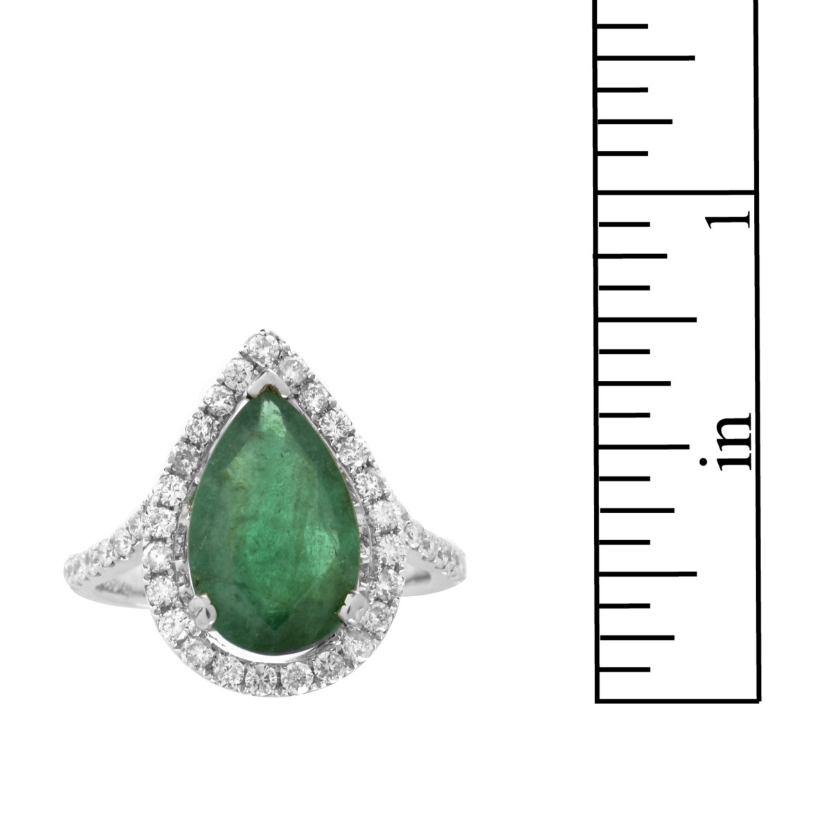 Emerald, Diamond and 14K Ring