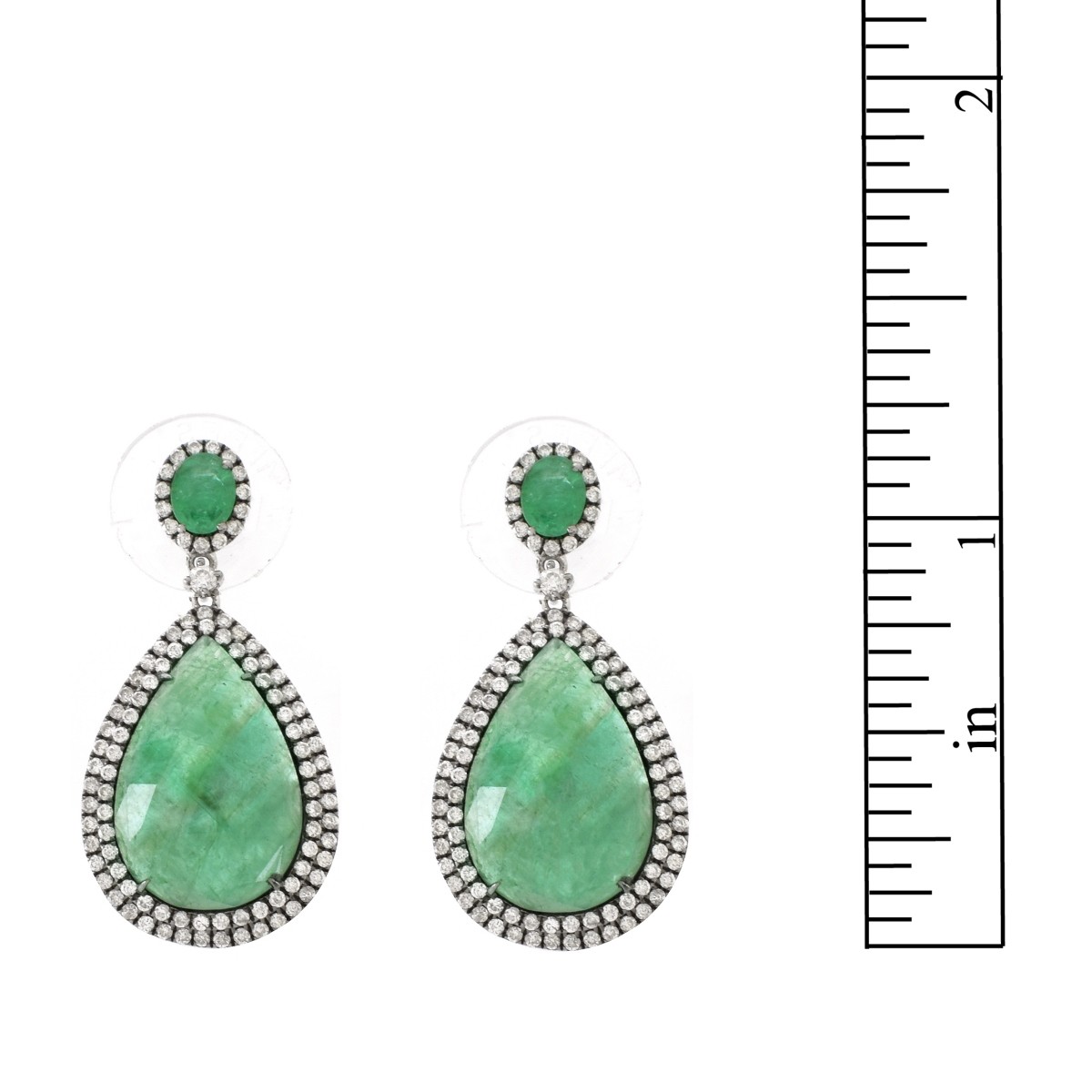 Emerald, Diamond and 18K Earrings