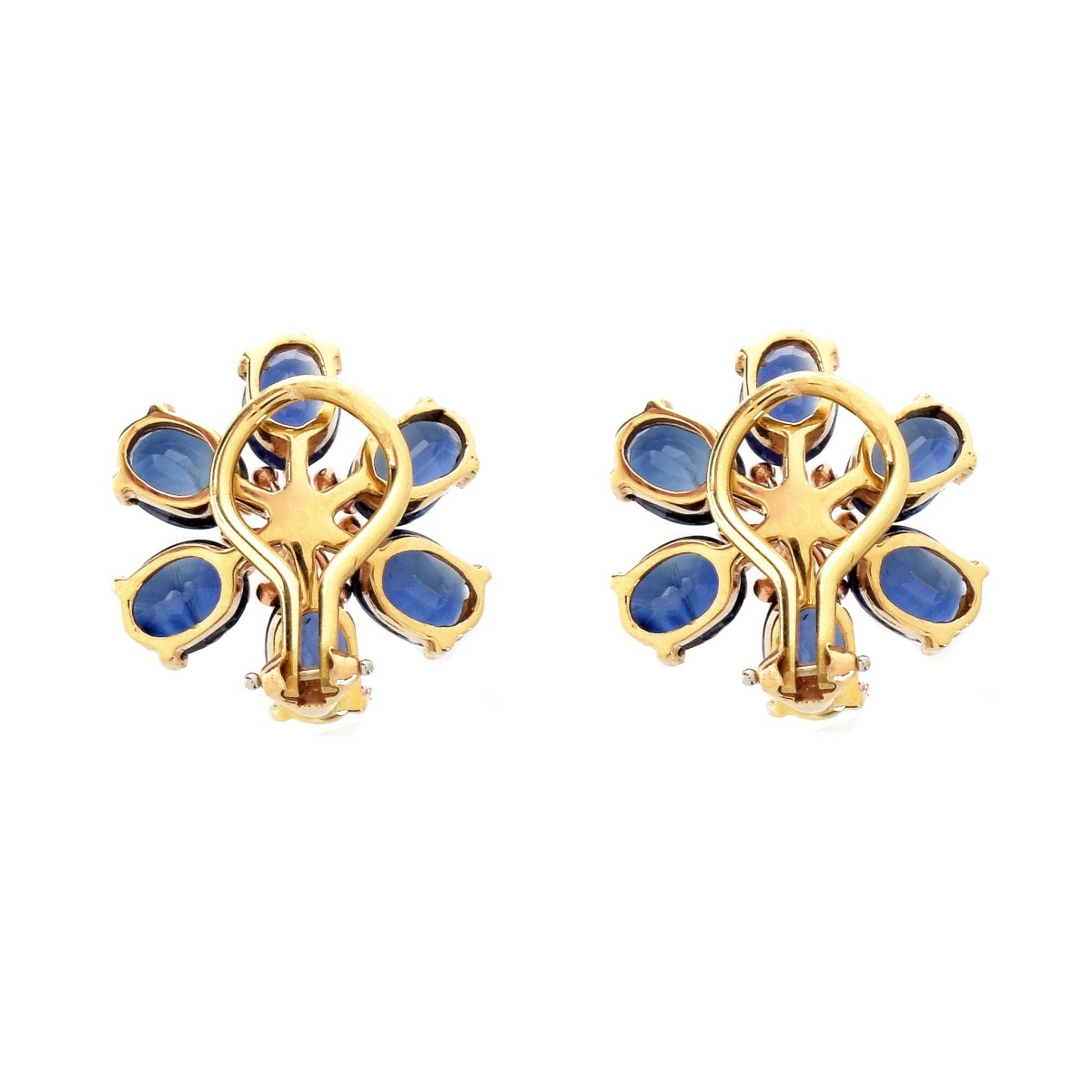 Sapphire, Diamond and 14K Earrings