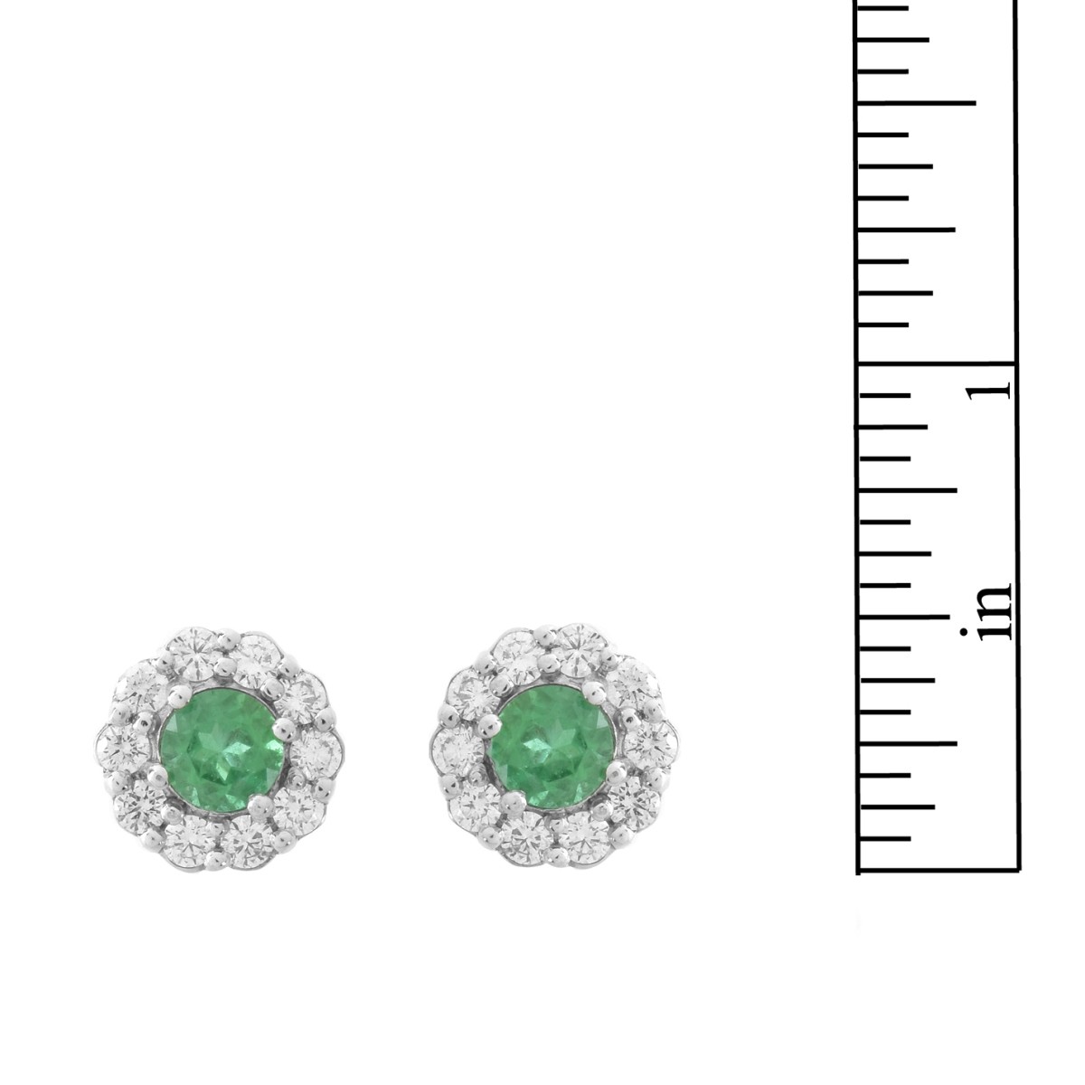 Emerald, Diamond and Platinum Earrings