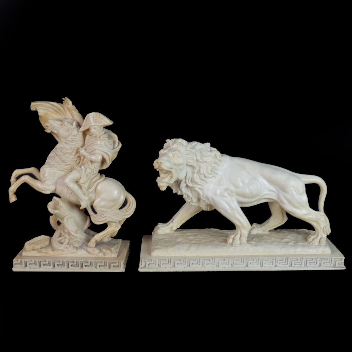 A. Santini Lion and Napoleon Composition Figures