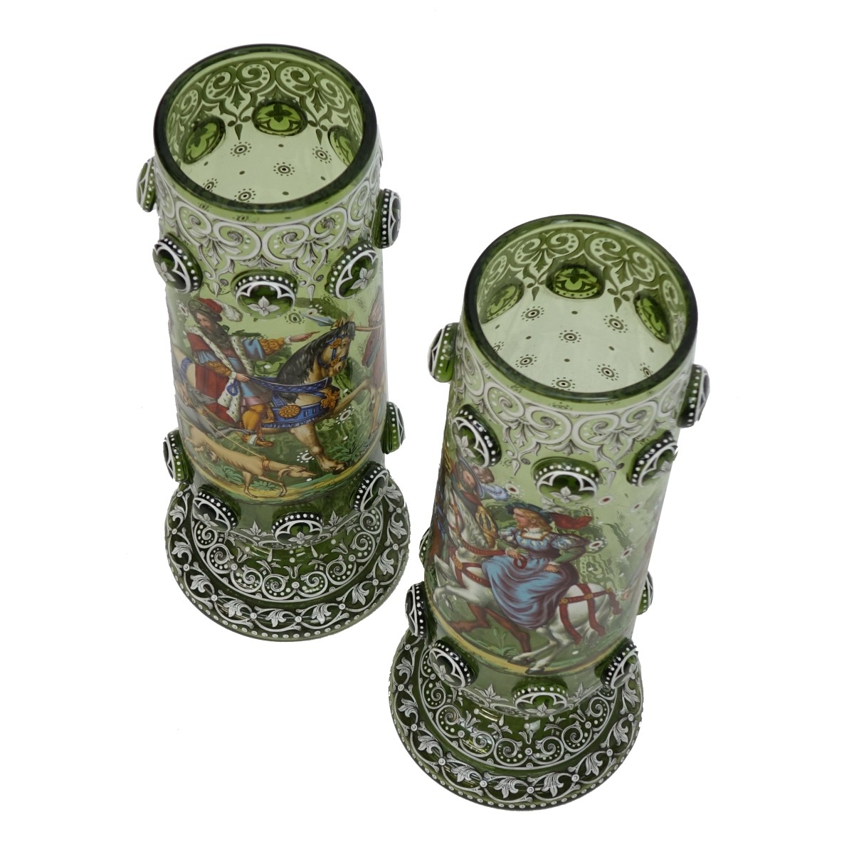 Pair of 19th C. Bohemian Glass Vases