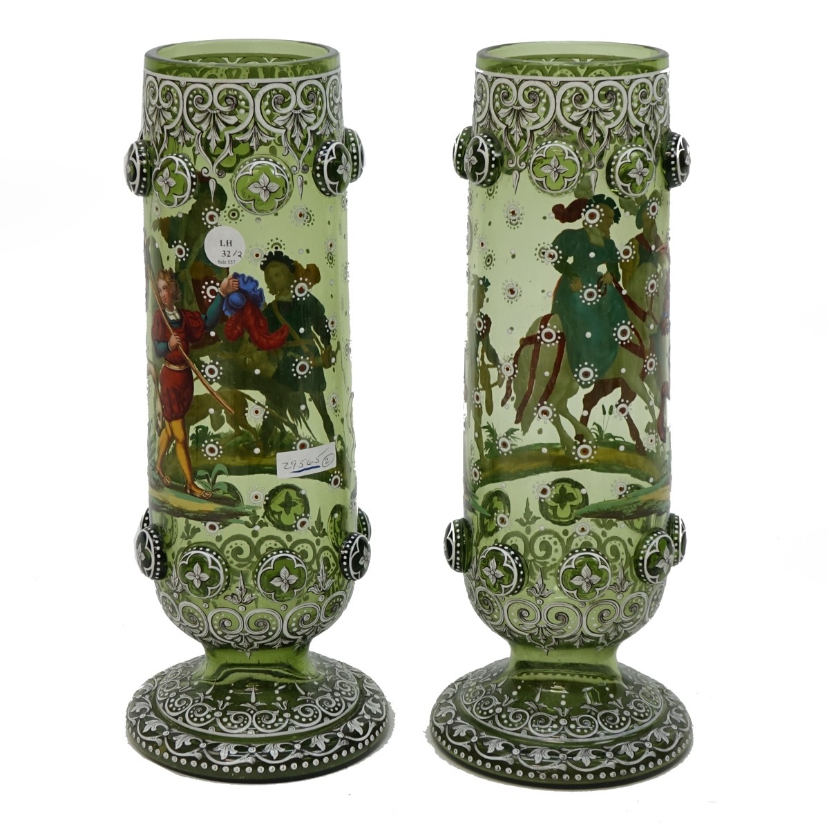 Pair of 19th C. Bohemian Glass Vases