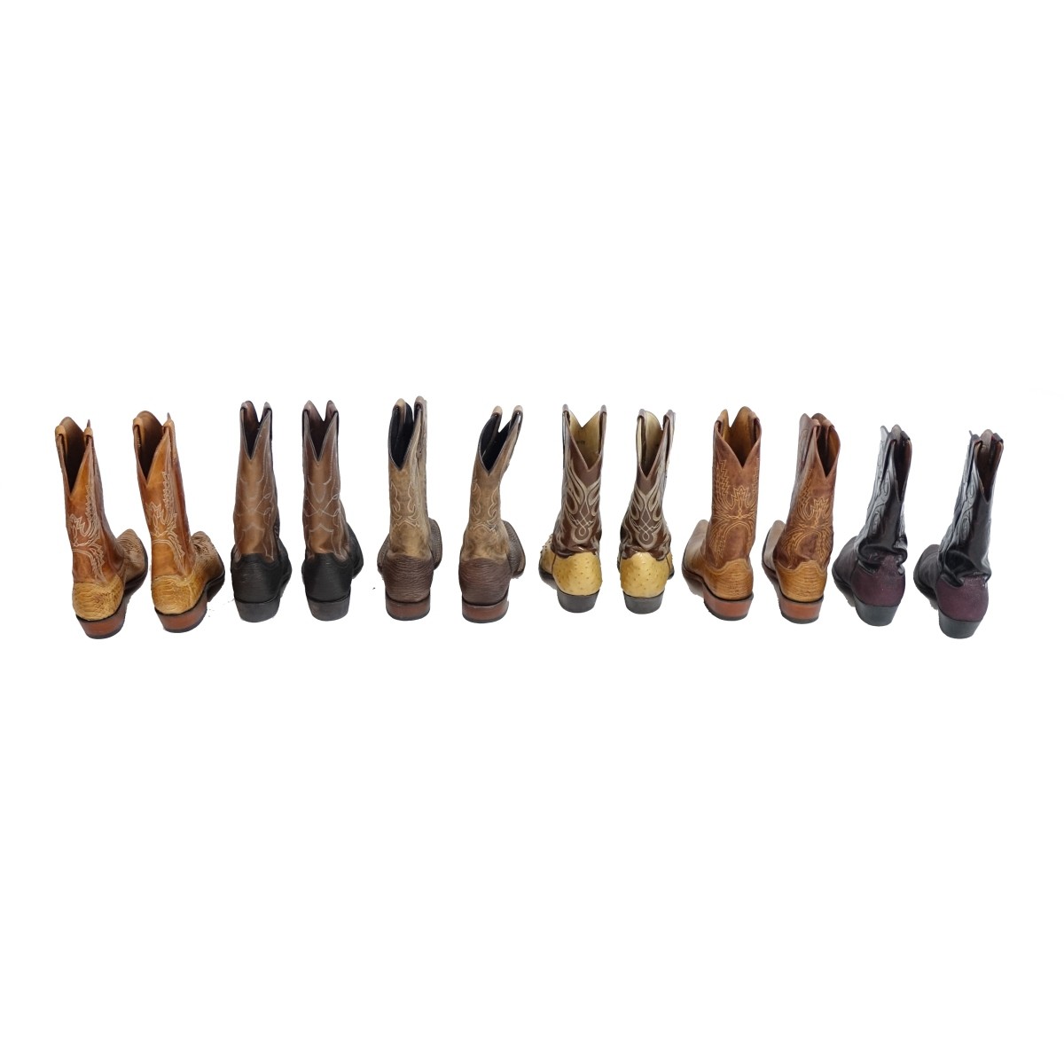 (6) Pairs of Vintage Leather Cowboy Boots