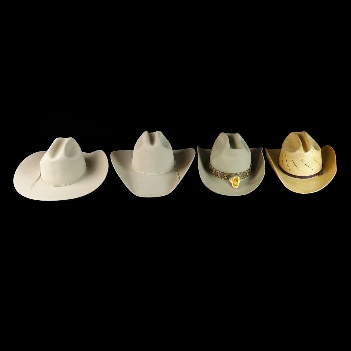 (3) Stetson and (1) Limitimo Panama Hats