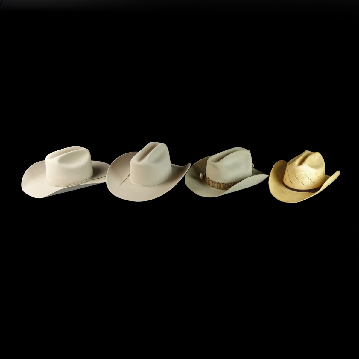 (3) Stetson and (1) Limitimo Panama Hats