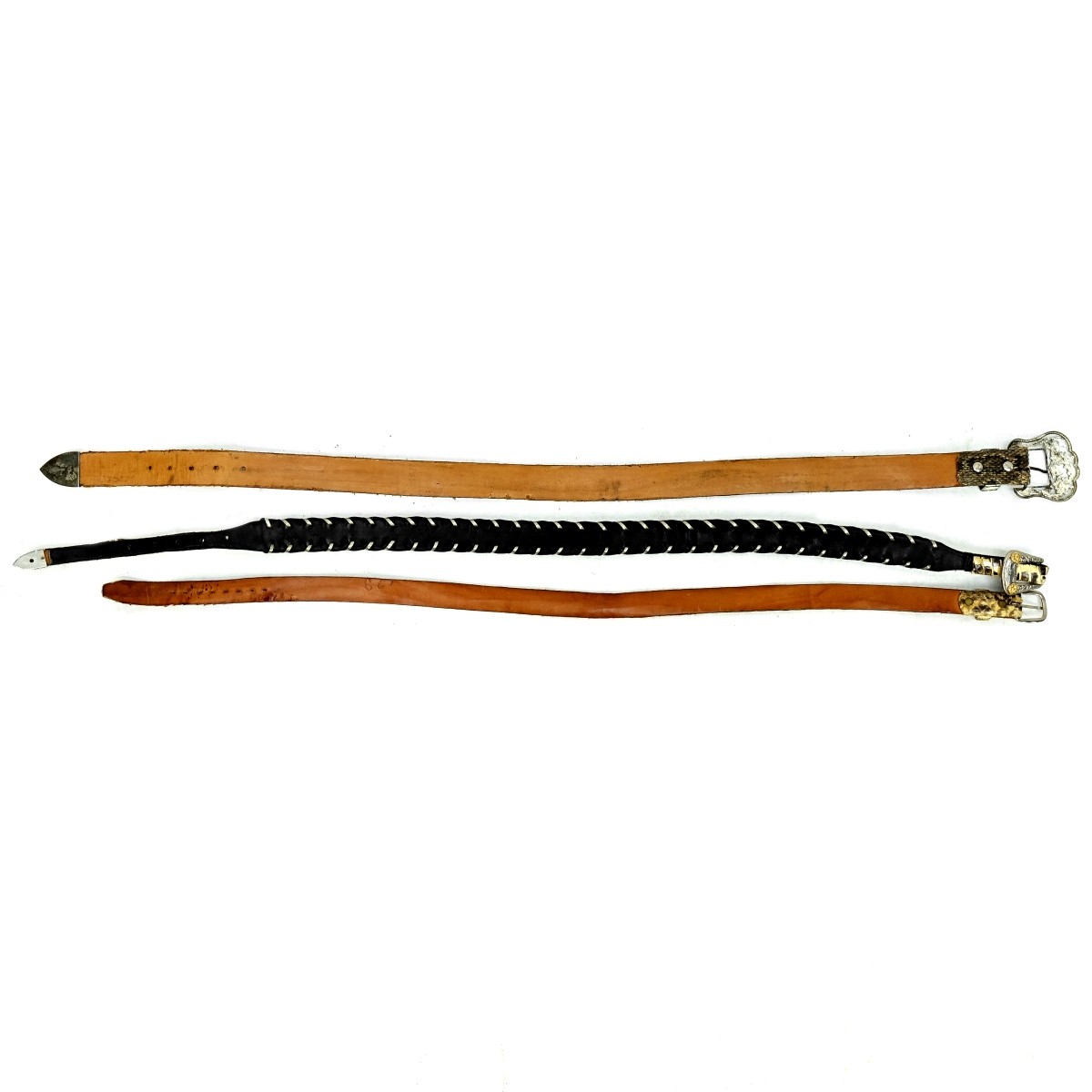 (3) Cowboy Snake Belts w/ Buckles