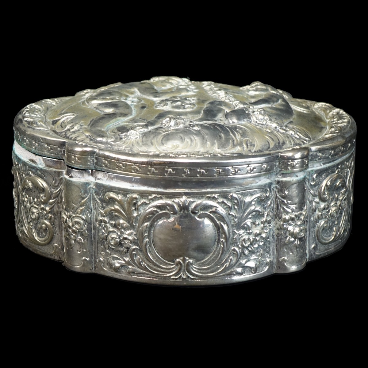 Antique German Silver Hinged Box