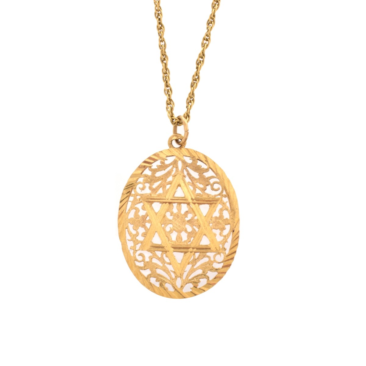 14K Star of David Pendant Necklace