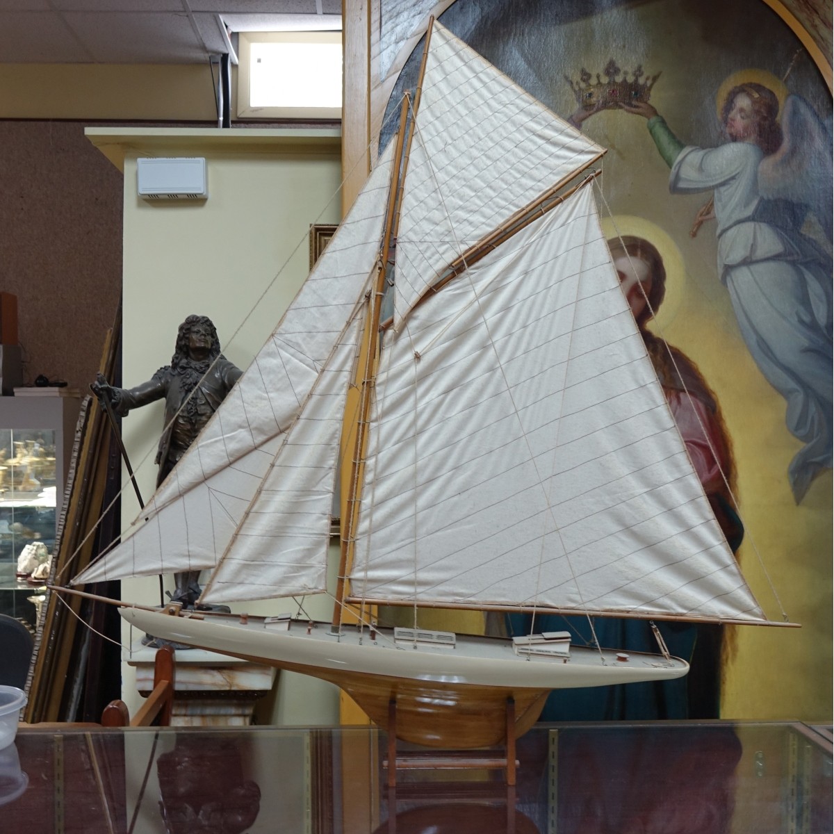 Vintage Hand Carved Sailboat