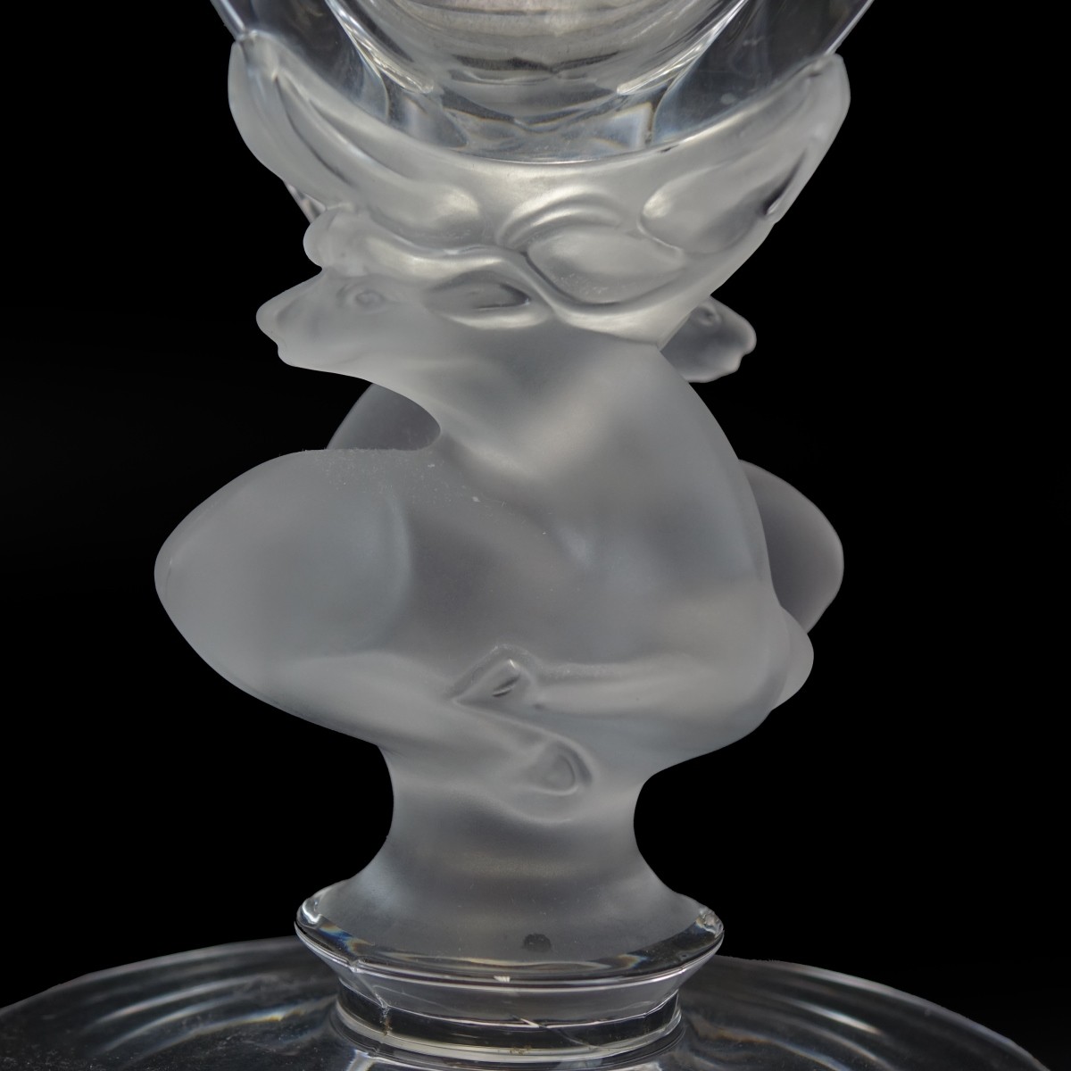 Lalique Vase with Reclining Deer Motif