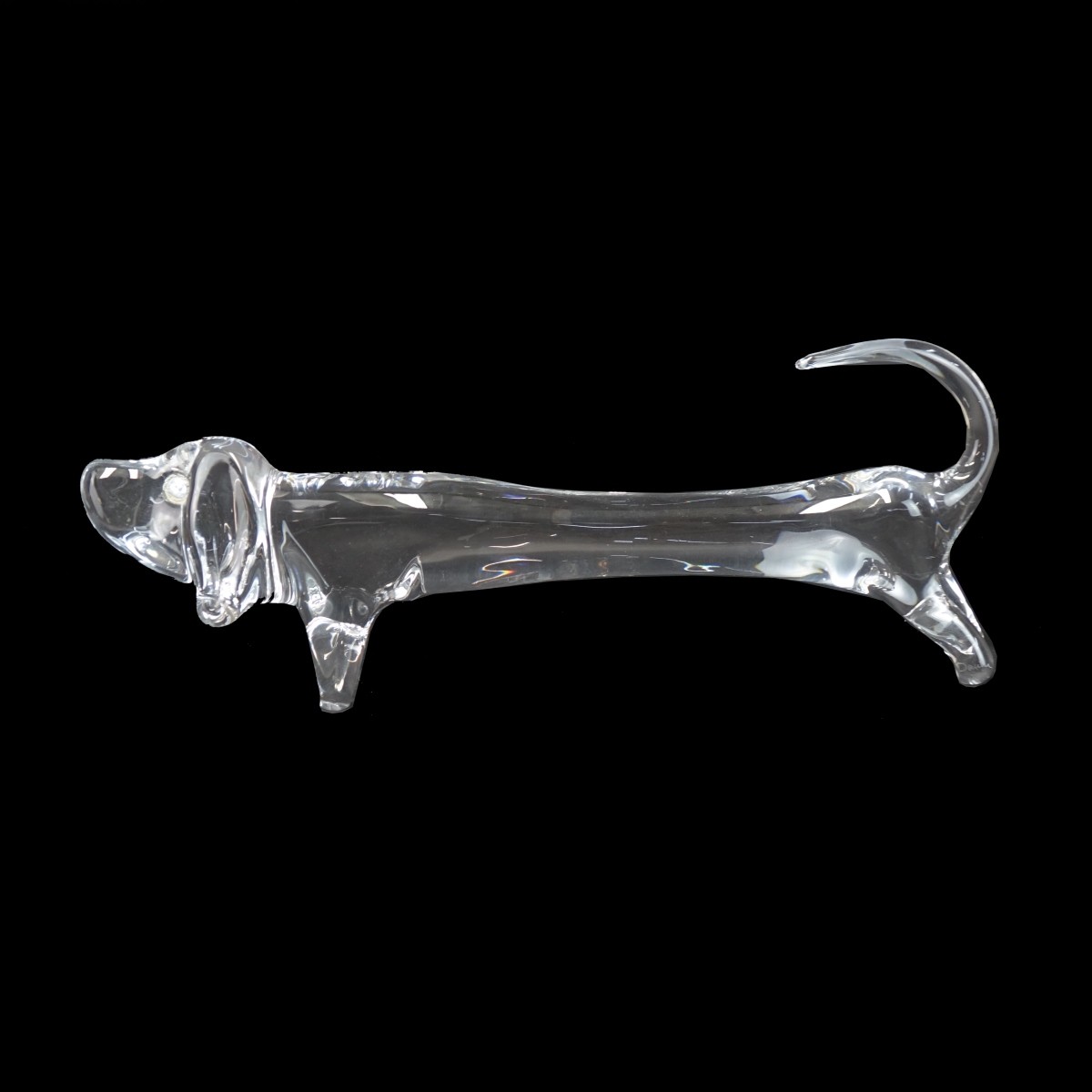 Daum Crystal Dachshund Figurine