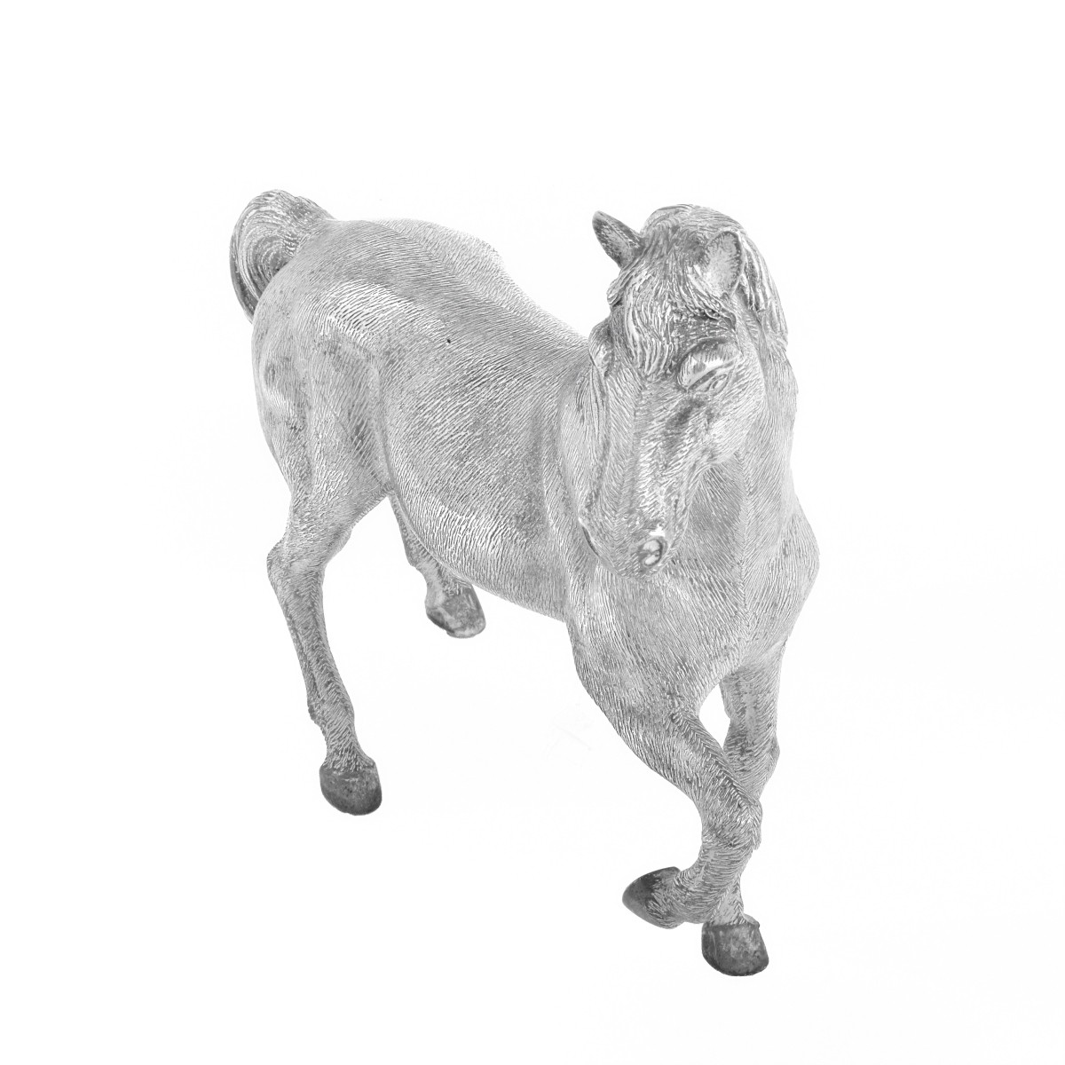 Vintage Silvered Bronze Galloping Horse