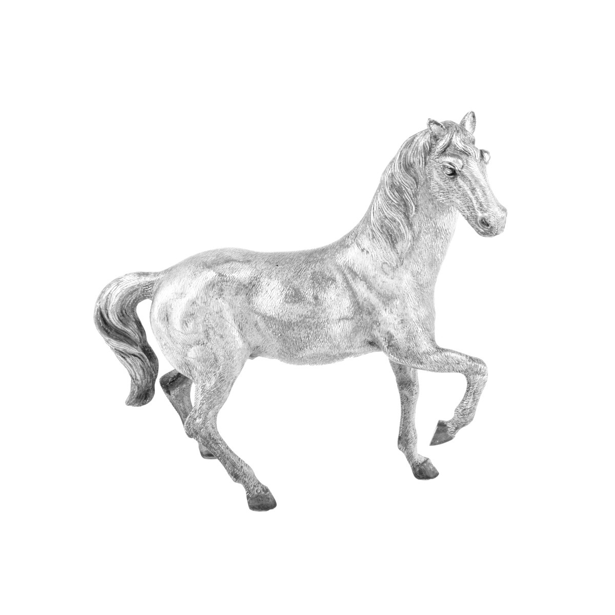 Vintage Silvered Bronze Galloping Horse