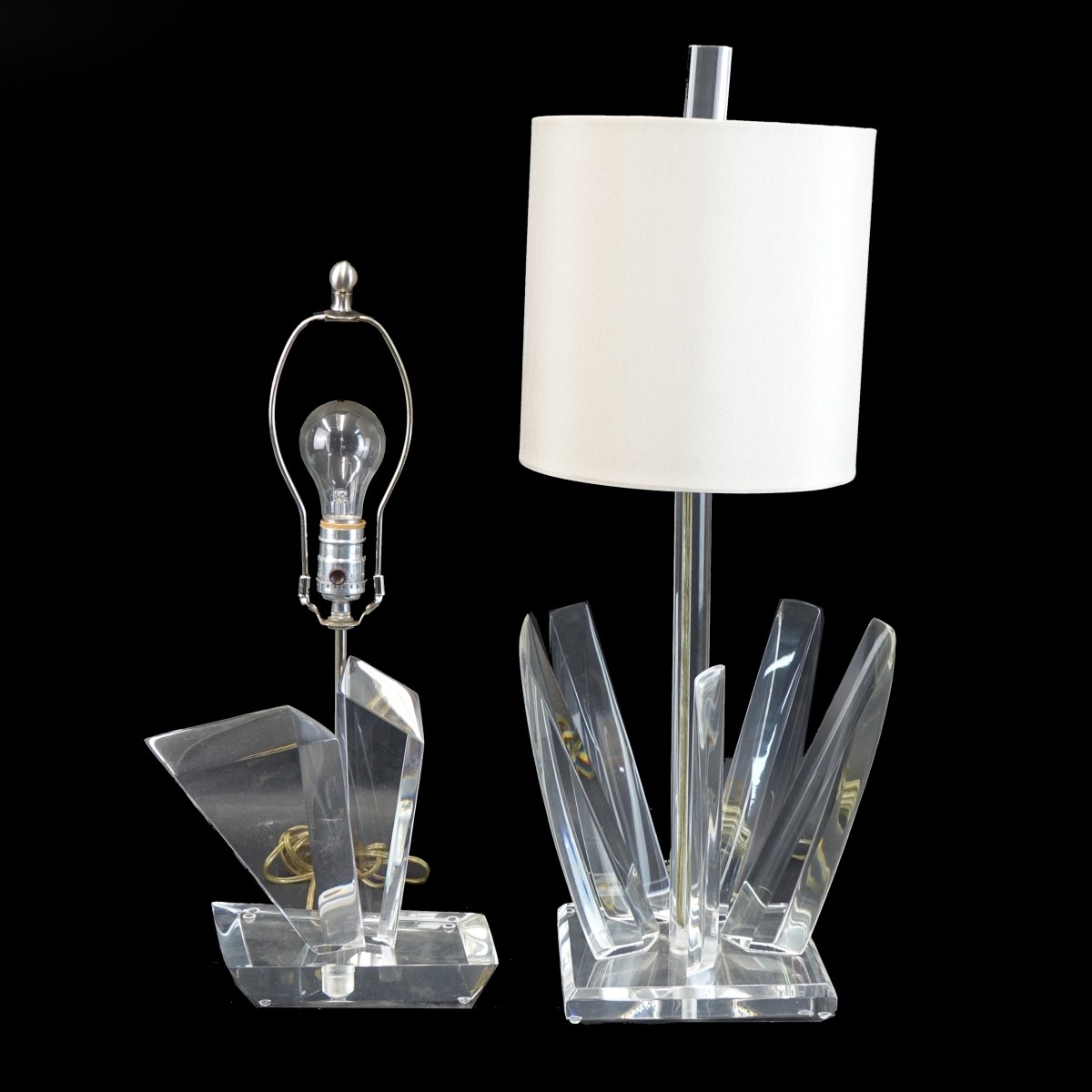 Two (2) Van Teal Lucite Table Lamps