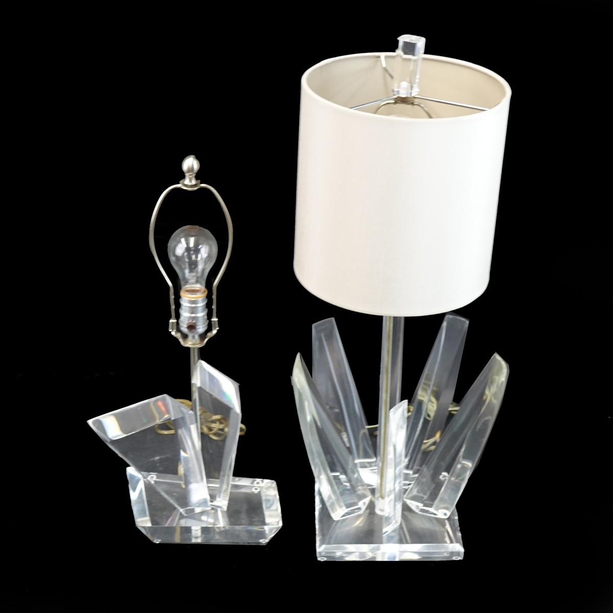 Two (2) Van Teal Lucite Table Lamps