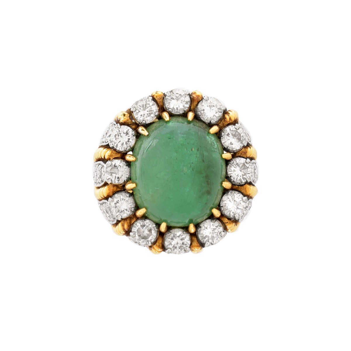 Emerald, Diamond and 18K Ring