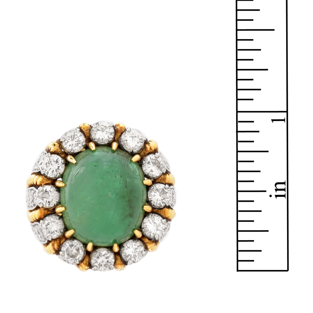 Emerald, Diamond and 18K Ring