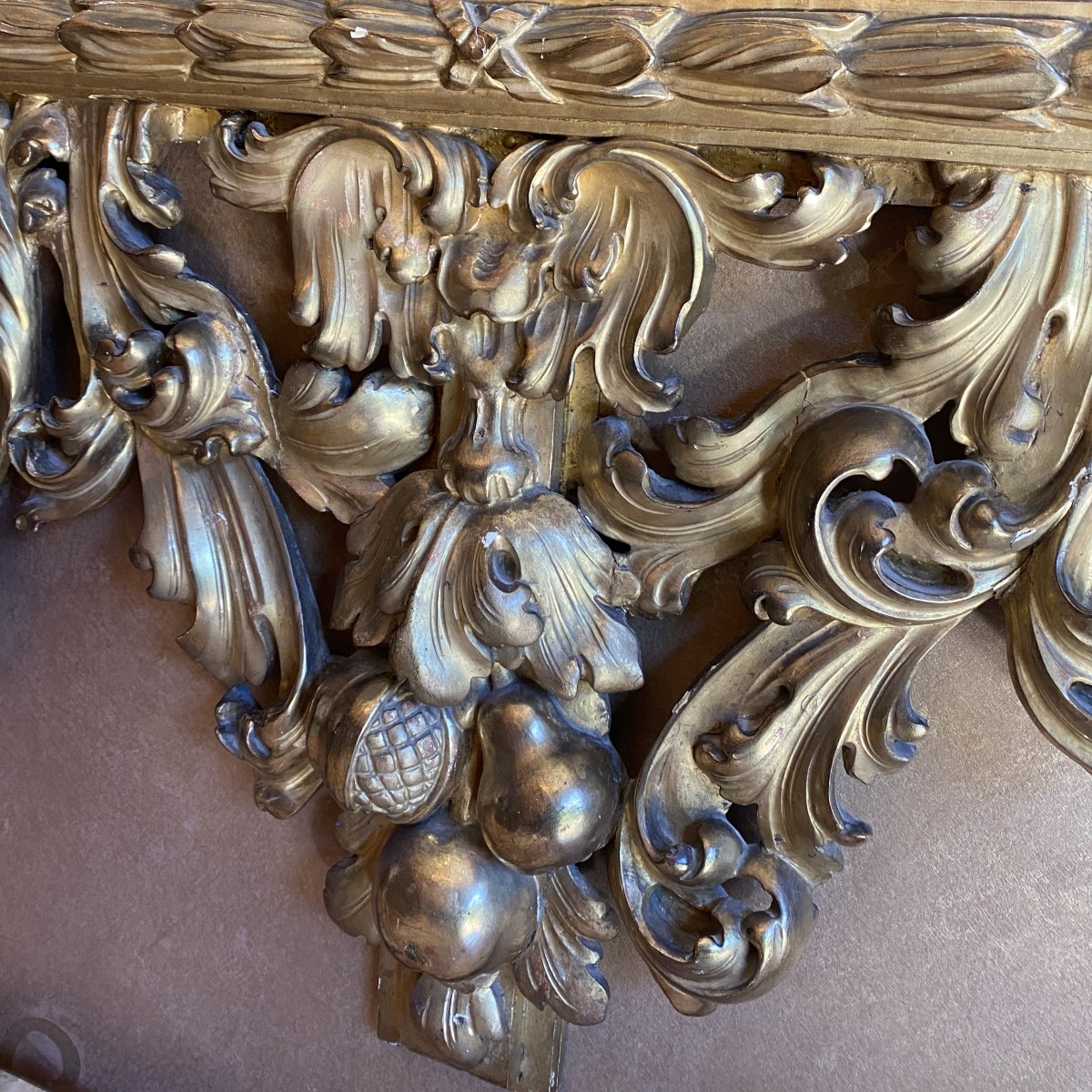 19th C. Italian Carved Gilt Wood Mirror