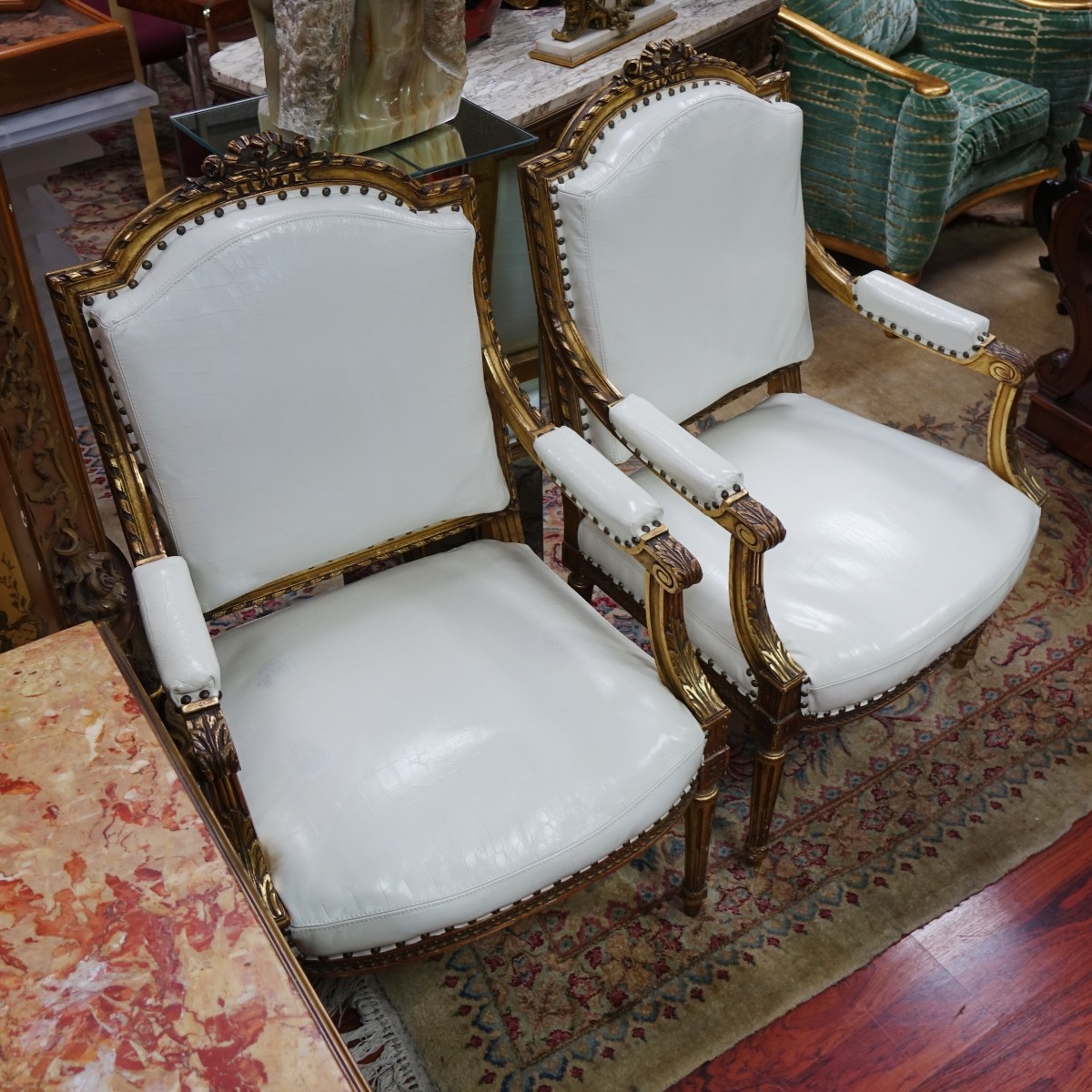 Pair of Antique Louis XVI Style Arm Chairs