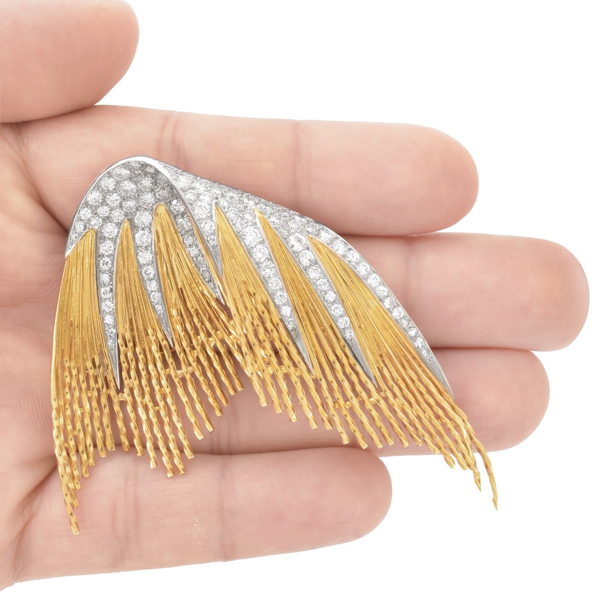 Diamond and 18K Brooch