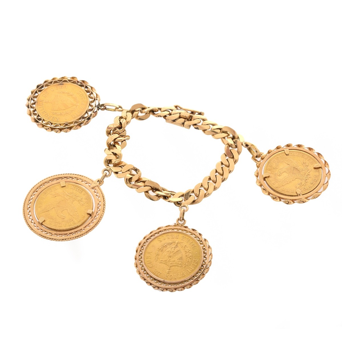 Gold Coin Charm Bracelet