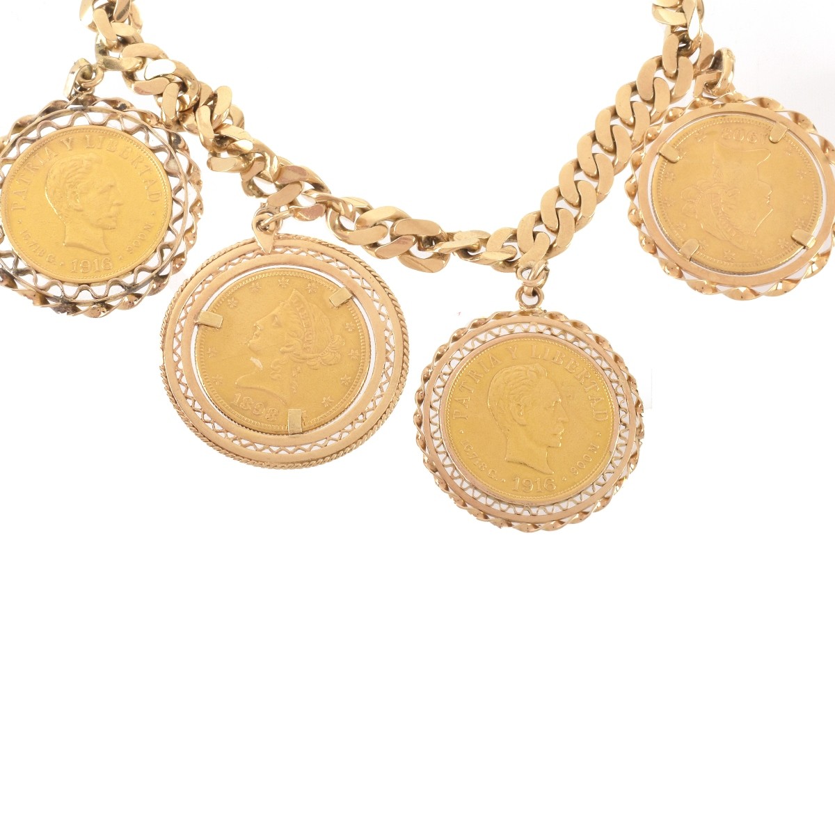 Gold Coin Charm Bracelet