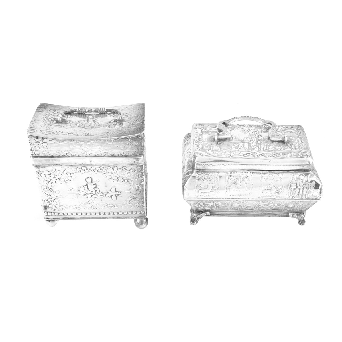 (2) Dutch Silver Tea Caddies