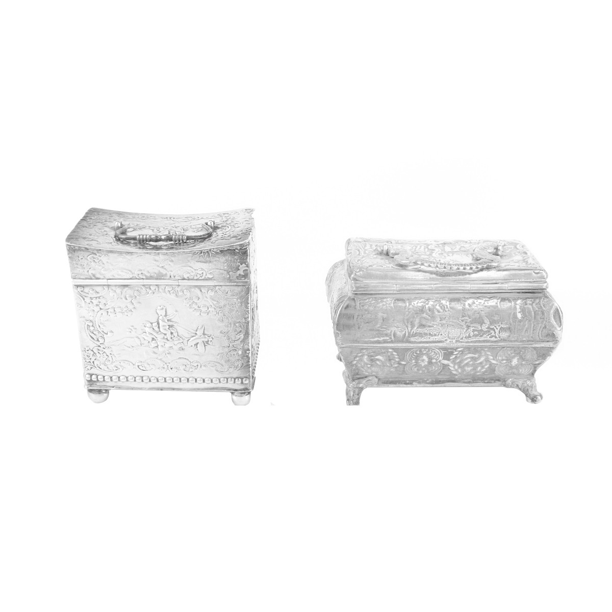 (2) Dutch Silver Tea Caddies