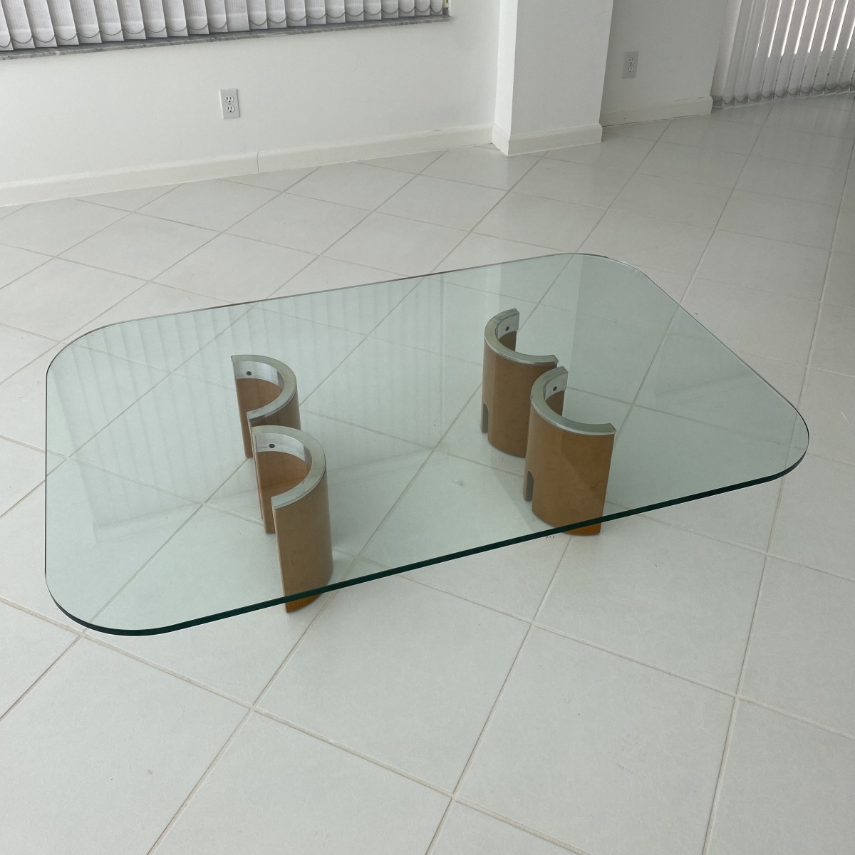 Saporiti Glass Top Coffee Table