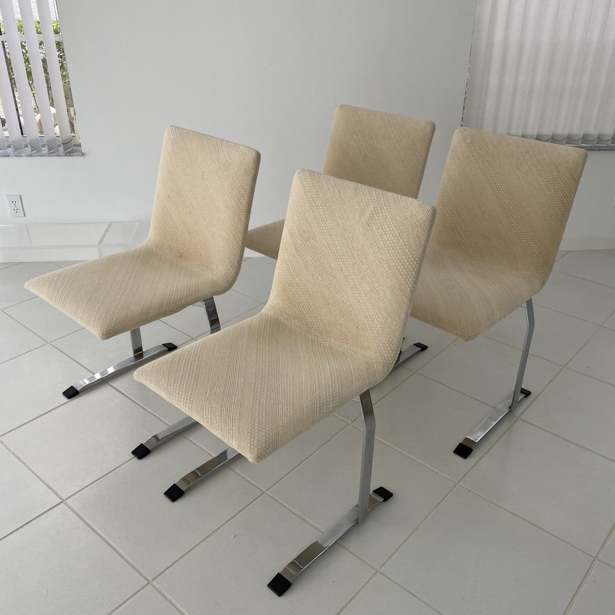 (4) Saporiti Chrome Side Chairs