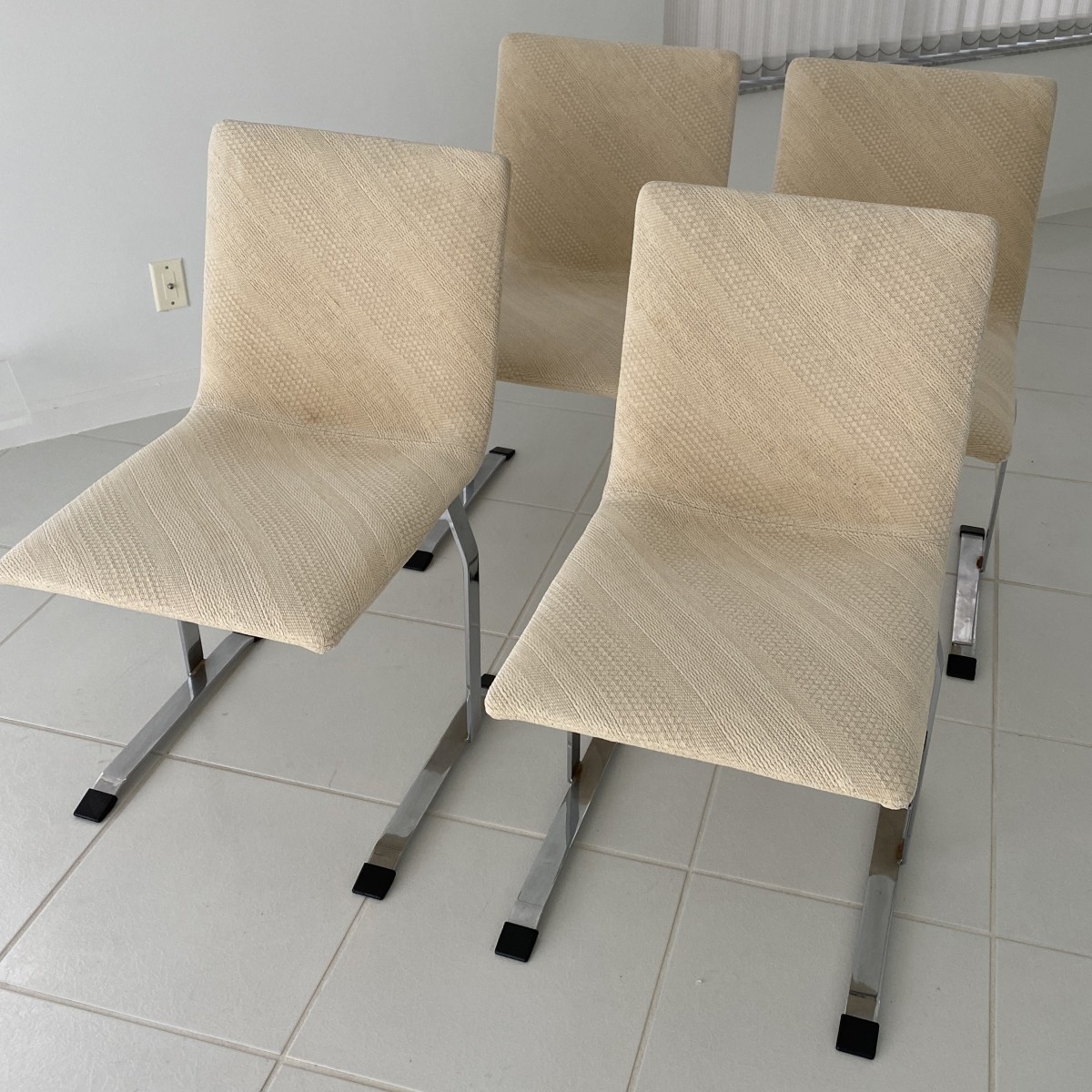 (4) Saporiti Chrome Side Chairs