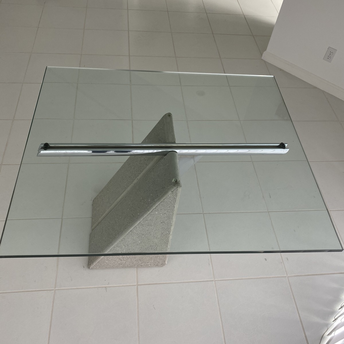 Saporiti Glass Top Dining Table