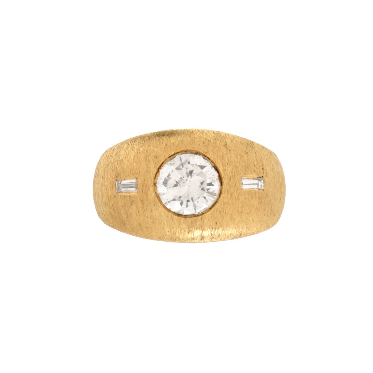 Diamond and 14K Gypsy Ring