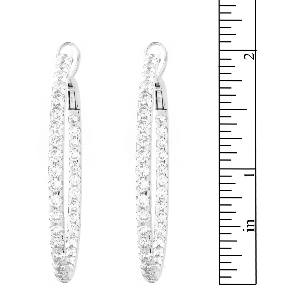 Diamond and 18K Hoop Earrings