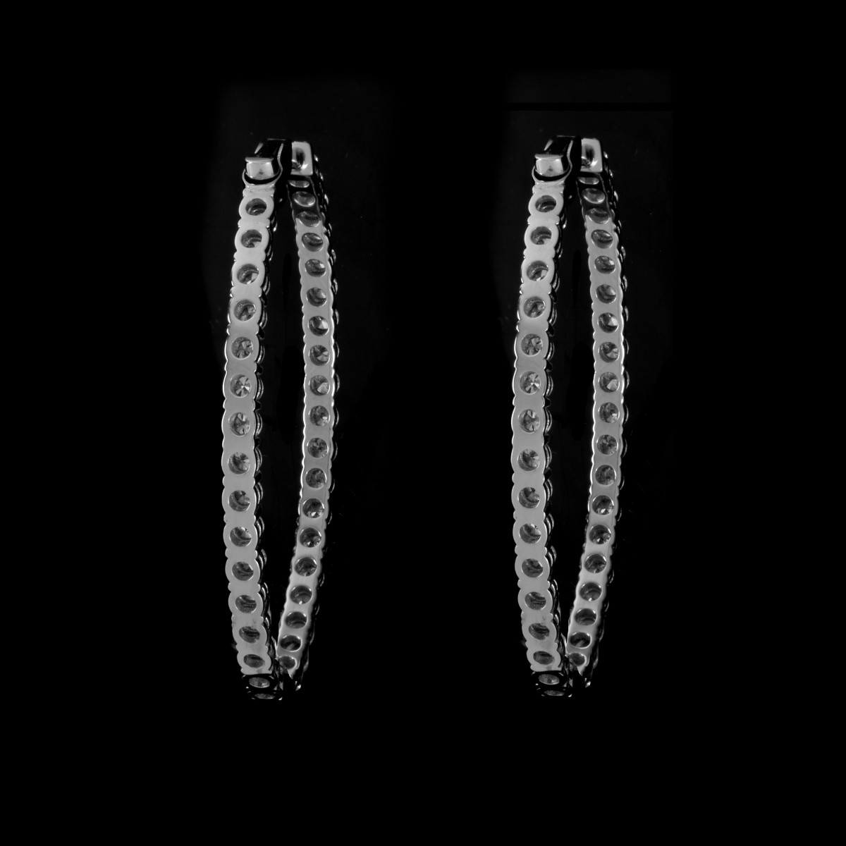 Diamond and 14K Hoop Earrings