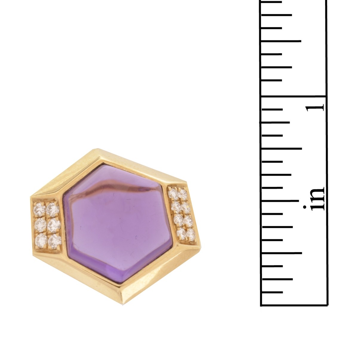 Amethyst, Diamond and 14K Ring