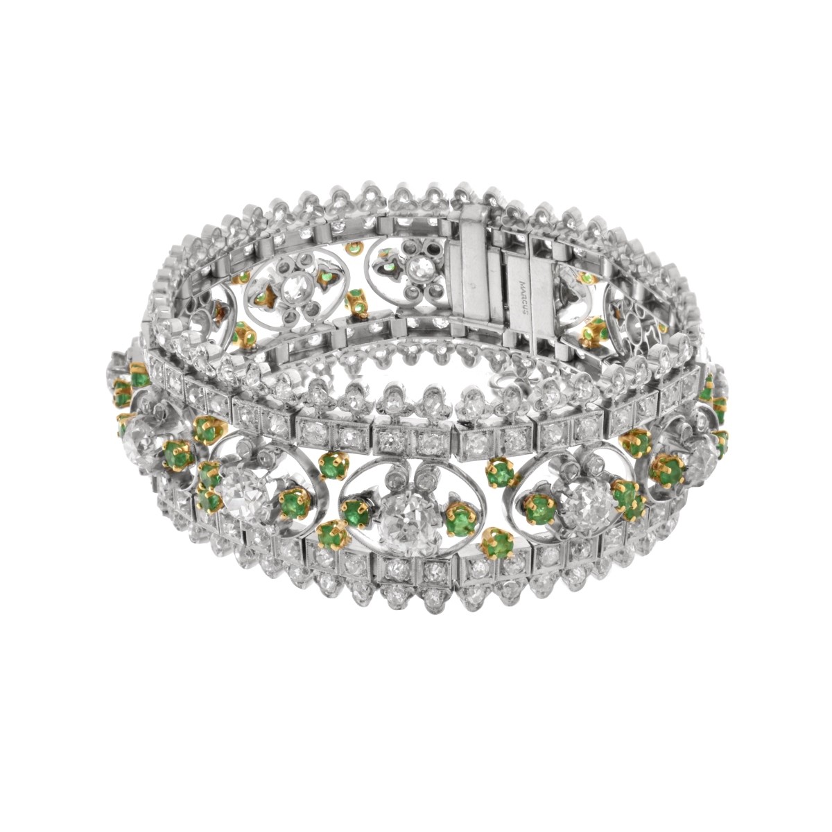 Art Deco Diamond and Emerald Bracelet