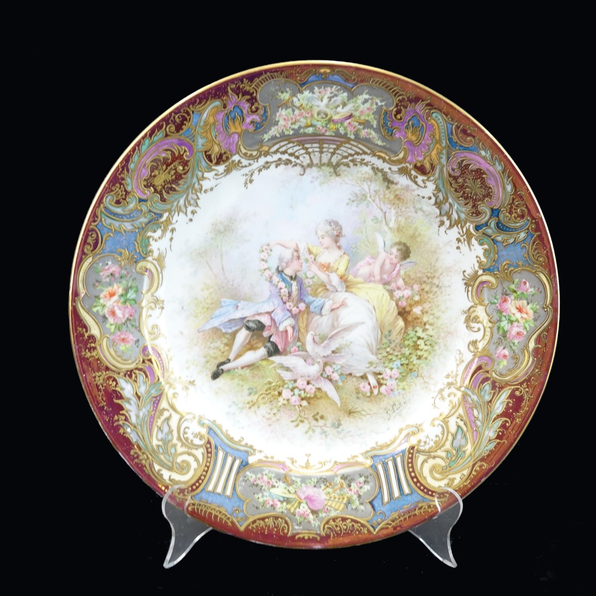 Lg 19/20C Sevres Luster & Gilt Charger