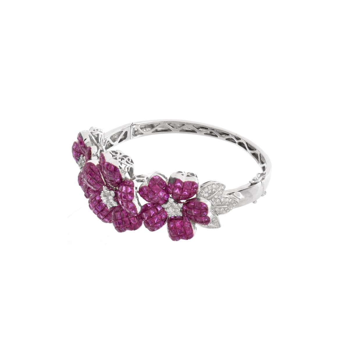 Ruby, Diamond and 18K Bangle Bracelet